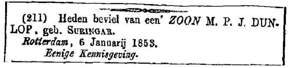 1853 06-01 geboorte E.W. Dunlop I