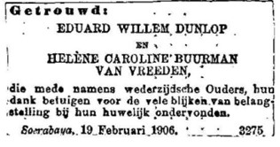 1906 huwelijk Eduard Willem en Helena Carolina.